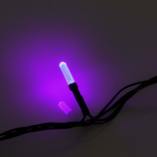 Гирлянда для дома Кристаллы  9,5 м 100 ламп LED черный пров,8 реж,IP-40, Фиолетовый (возможность соединения)_11