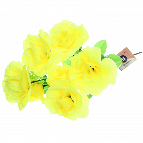 Цветы искусственные 30см "Цветочная фантазия" 7 цветков желтые