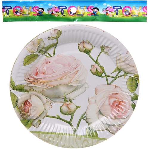 Тарелка бумажная 18 см в наборе 10 шт Цветочное очарование_3
