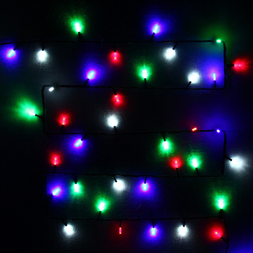 Гирлянда для дома "Кристаллы"  9,5 м 100 ламп LED черный пров.,8 реж.,IP-40, Мультицвет (возможность соединения)