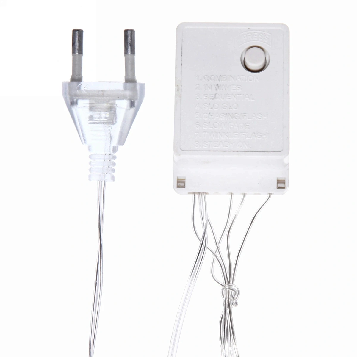 Гирлянда для дома БАХРОМА ш1,5м* в30/50 см 48 ламп LED, прозрачн.пров, 8 реж, IP-20, Теплый белый