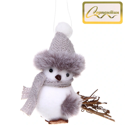 Фигурка "Зимняя птичка" 12 см, серебро