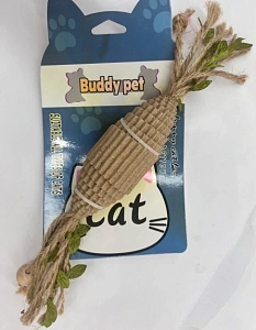 Игрушка - когтеточка "ЦапЦап", валик, цвет коричневый, 9,5*3,1*2,2см 