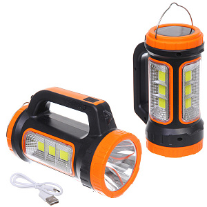 Фонарь ручной 5 режимов 1LED+COB, аккумуляторная батарея 1500mAh USB MH818C