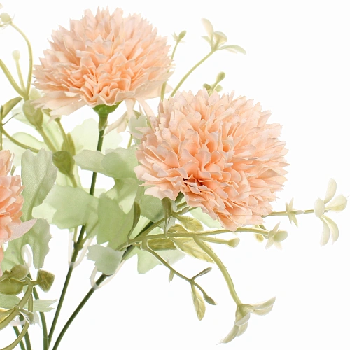 Искусственные цветы Букет хризантем 25см 5 цветков персиковые_5