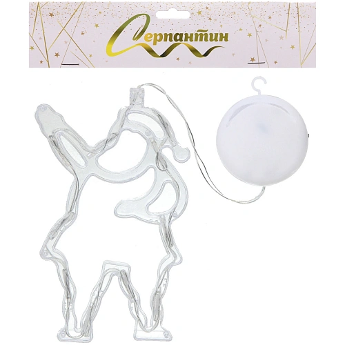 Фигура светодиодная Дед Мороз 11х18 см (батарейки 3 ААА), 1 реж, Белый_5