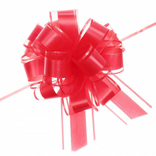 Бант для оформления подарка "Чудо" 5 см, d=15 см, Красный