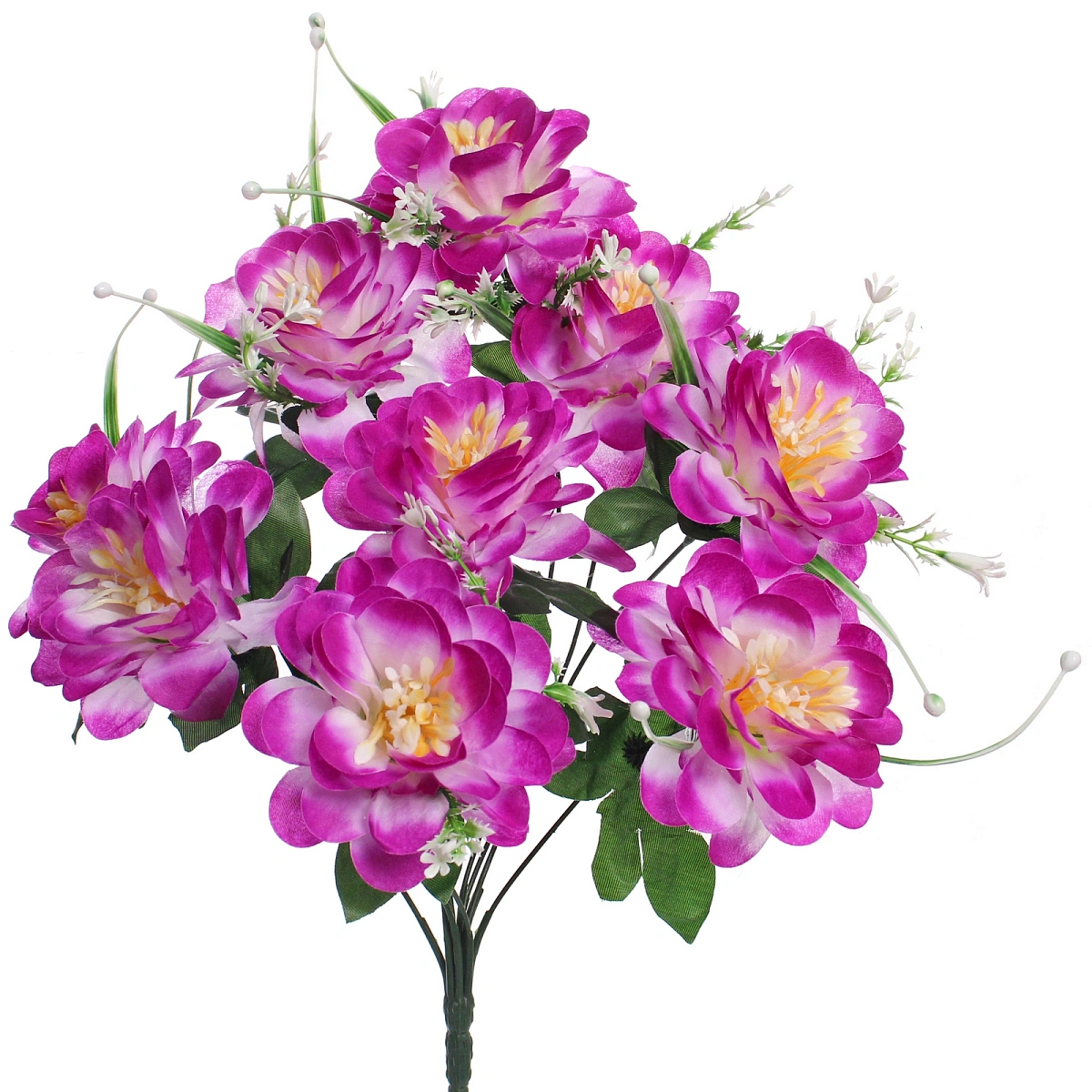 Искусственные цветы "Цветочная мелодия" 50см 9 цветков бело-сиреневык