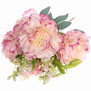 Искусственные цветы "Пионовое наслаждение" 46см 5 цветков сиреневые