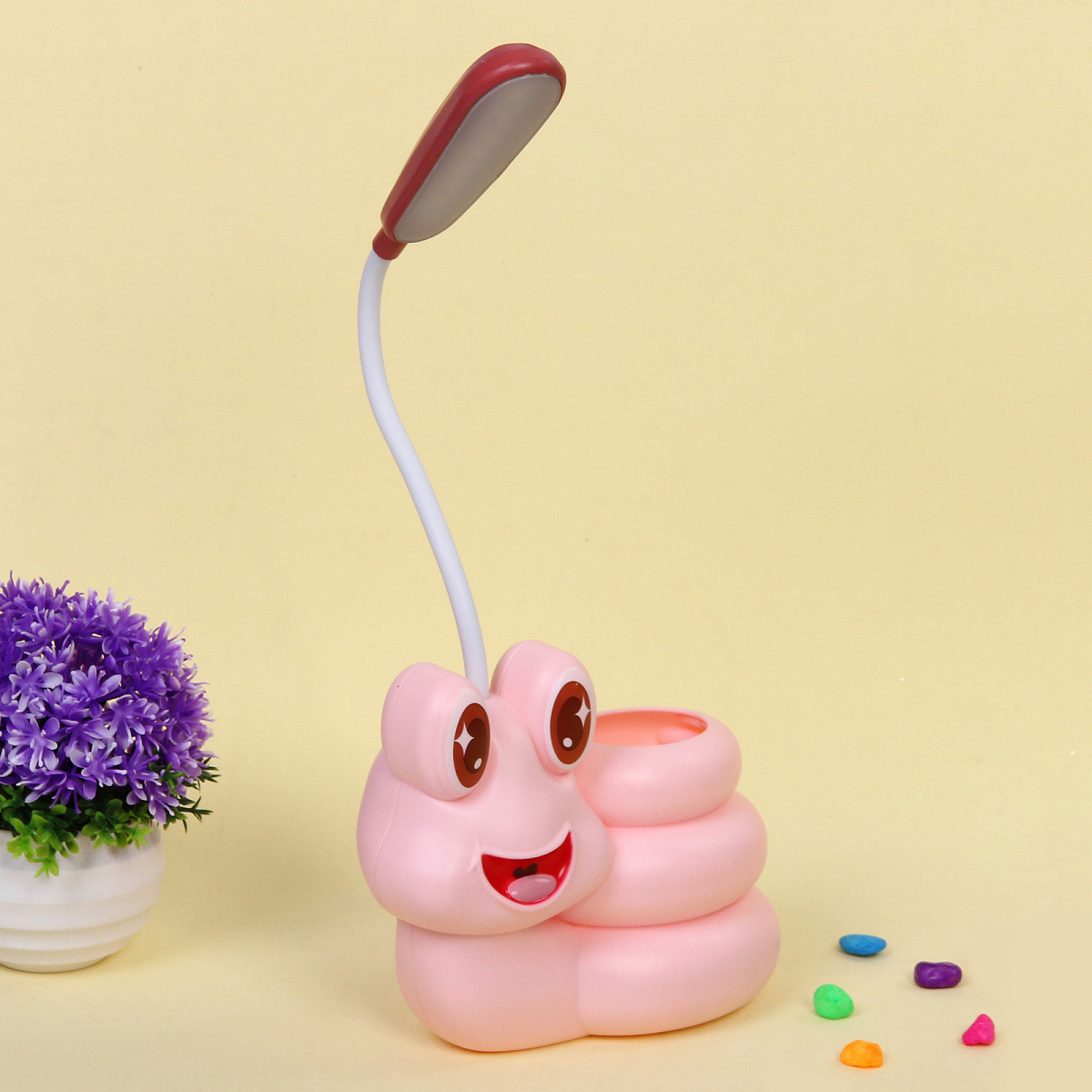 Настольная лампа "Sweet - Улиточка" 30*12*7 см LED с подстаканником, USB 0.6-3W, Розовый