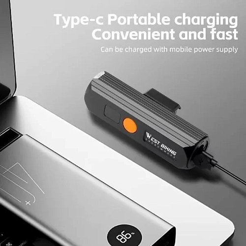 Фонарь велосипедный, передний West Biking YP0701434 (аккум 3200 mAh, Tape-C)_15