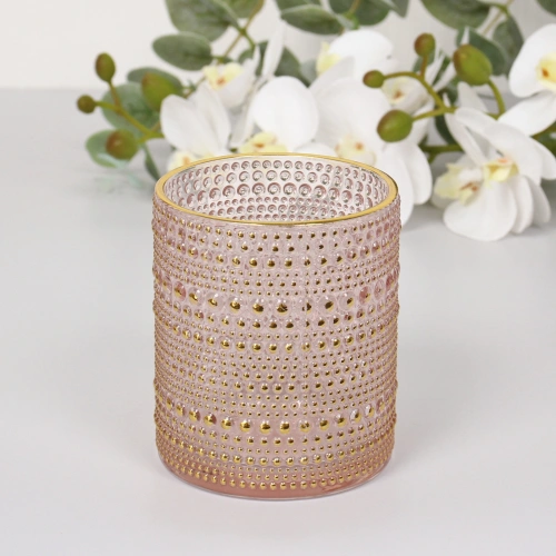 Подсвечник "Хрустальный блеск" 8,5*10 см, Розовый