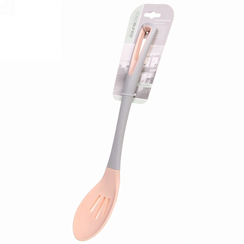 Ложка кухонная силиконовая с прорезями "Пастила" 34см