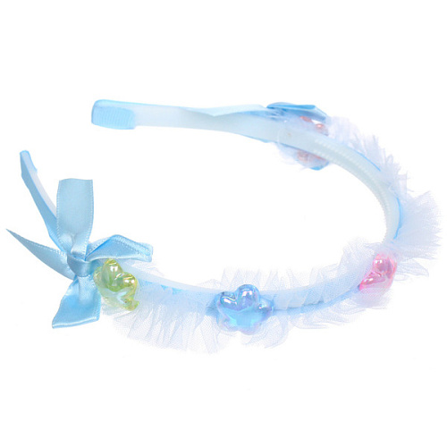 Ободок для волос детский БАМБИ БУМ, цветочки, цвет розовый, лавандовый и голубой, 15см_5