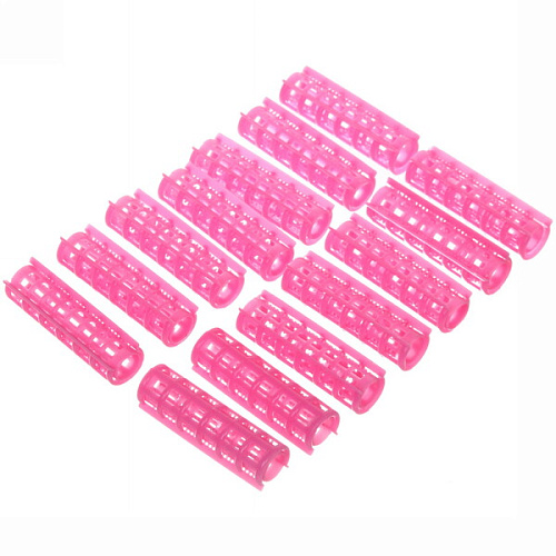 Бигуди пластмассовые с зажимом 14шт, цвет микс, d=15мм