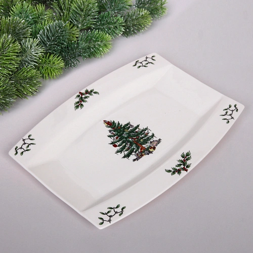 Блюдо керамическое "Ёлочка" 30,5*22*2,5см
