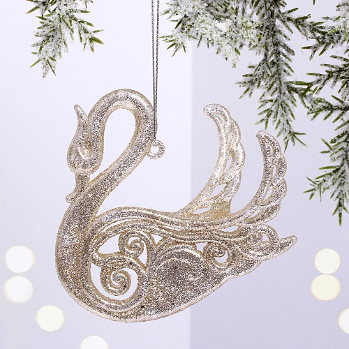 Подвеска "Лебединое озеро" 9 см, Золото