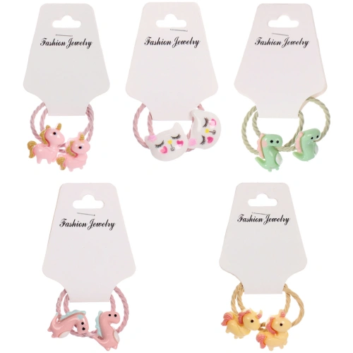 Резинки для волос детские 2 шт "Baby boom - Зверьки", микс 4-5 цветов, d-3,2см