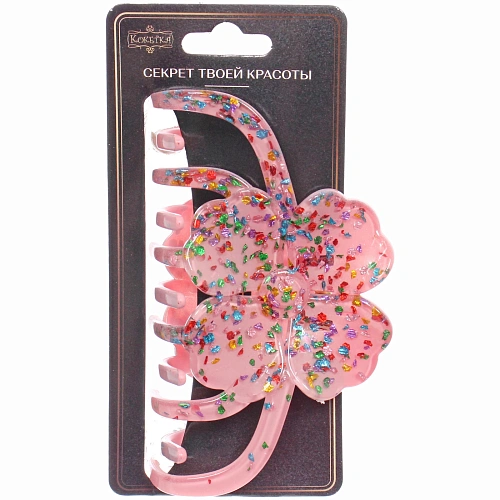 Заколка - краб для волос AKS - VIENTO, микс 6 цветов, цветок, 116см _6