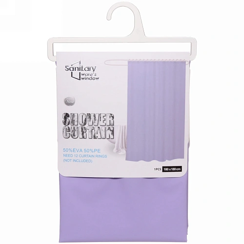 Штора для ванной EVA 180*180 "Лаванда" (без колец)