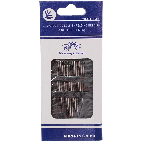 Иглы швейные в наборе 12шт "Favorite Hous", для плохо видящих, серебро✦