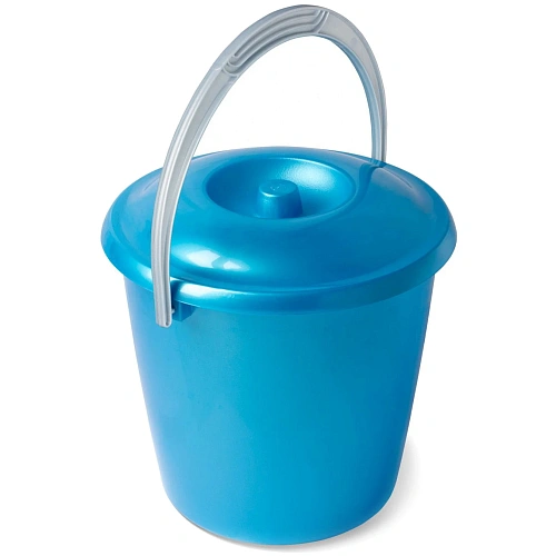 Ведро с крышкой Соло 10л перламутровое бирюзовое С633КБИР