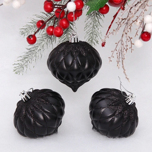 Ёлочные игрушки Юла 8 см (набор 3 шт), черный_3
