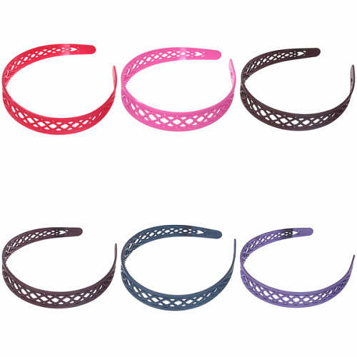 Ободок для волос пластиковый "Province - Lily", плетёнка, микс 6 цветов, 2,5 см