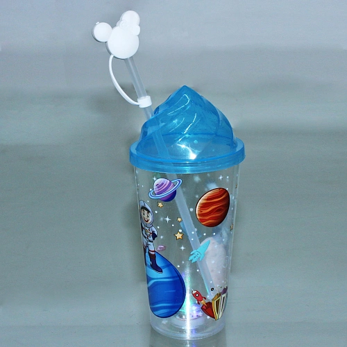 Стакан пластиковый 500мл Космонавт с трубочкой_6