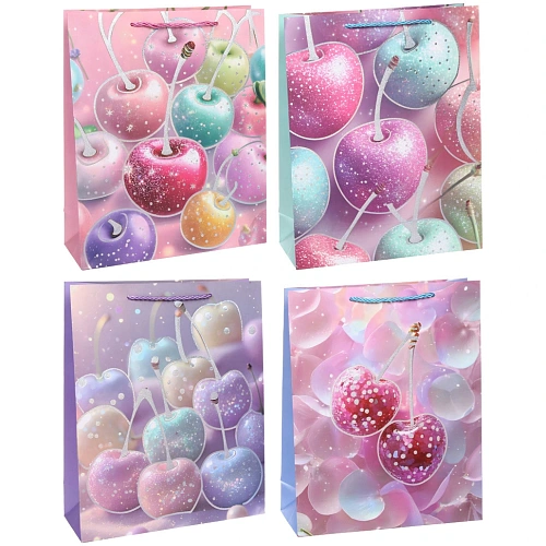 Пакет подарочный "Яблочки" 26*32*10 см