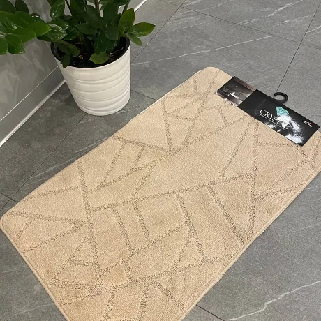 Коврик для ванной комнаты My Crystal Геометрия 60*100 цвет Мозаика бежевый