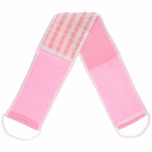 Мочалка для тела "ULTRAMARIN PALERMO", комбинированная, цвет розовый, 72*11см