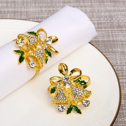 Набор колец для салфеток 2шт "`Колокольчики", цвет золото