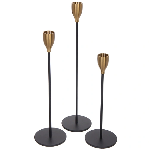 Подсвечники GRACE 22 2732 см (набор 3 шт), Черный_2