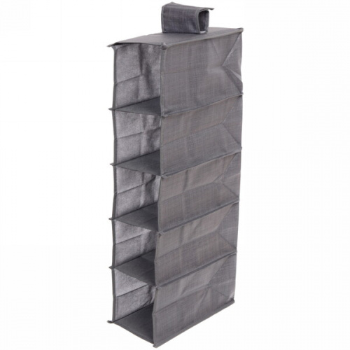 Кофр - органайзер подвесной "ФЛЭТ", цвет темно - серый, 5 отделений, 30*15*70см