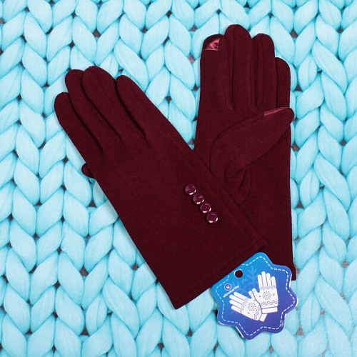Перчатки  женские с утеплителем ELEGANZZA, цвет бордовой розы, размер 238,5см, (пакет с подвесом)_5