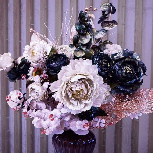 Искусственные цветы FLOWERS GLAMOUR 70см Гортензии 3 цветка белые_10