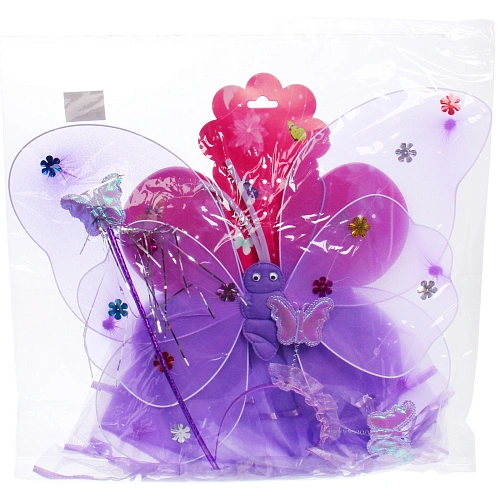 Карнавальный костюм Волшебная сказка (юбка, крылья, волшебная палочка, ободок), Сиреневый_7