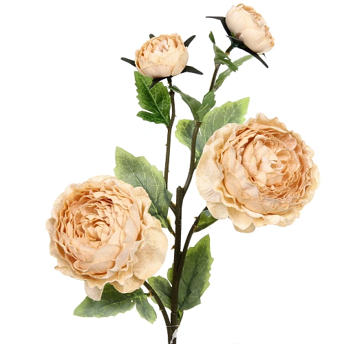 Искусственные цветы FLOWERS MAGIC 63см Пионы 4 цветка кремовые_7