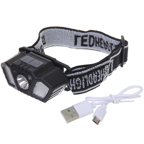 Фонарь налобный 5 режимов, 7LED, аккумуляторная батарея 400mAh USB T03