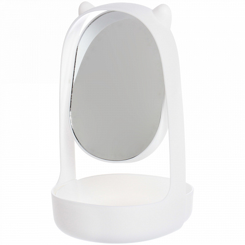 Зеркало настольное с отделением для мелочей "KiKi Touch", белый, 14,5*11см