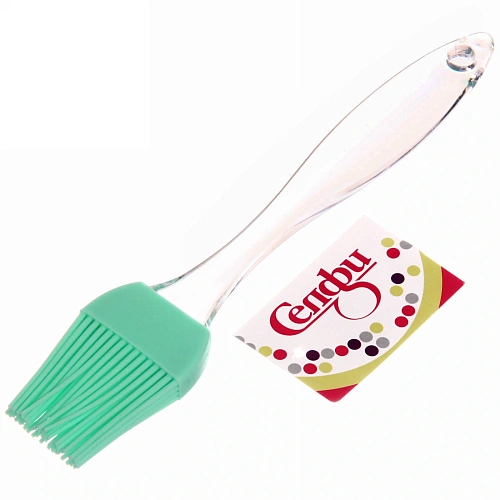 Кисточка кулинарная силиконовая 20,5*4см "Macarons" прозрачная ручка✦