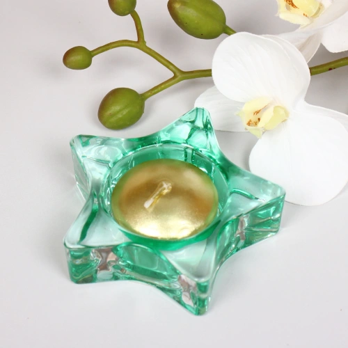 Подсвечник "Tea-звезда" 7,5*2,5см цвет зеленый