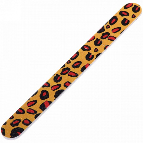 Пилка для ногтей наждачная в пакете "Ultramarine - леопард", прямая, цвет микс, 17,5*2