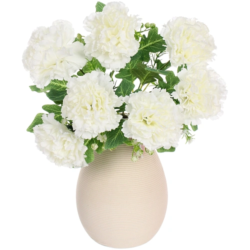 Искусственные цветы Букет гвоздик 35см 7 цветков белые_5