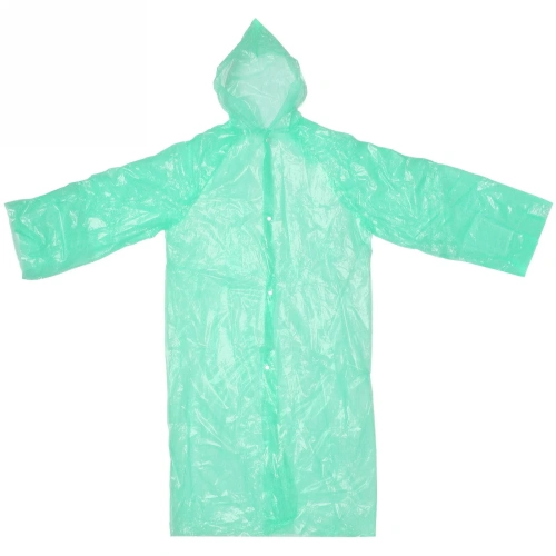 Дождевик-плащ "Ветерок" с капюшоном, на кнопках 25 Мкрн 110*65см зеленый ДоброСад