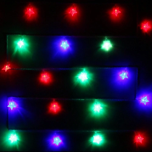 Гирлянда для дома 4,0 м 20 ламп LED с насадками ЗВЕЗДА, прозрачпров, авторежим,IP-20 RGRB (возможность соединения)_4
