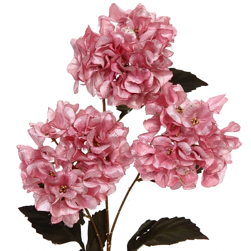 Искусственные цветы FLOWERS GLAMOUR 70см Гортензии 3 цветка розовые_7