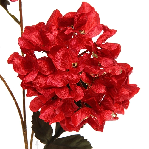 Искусственные цветы FLOWERS GLAMOUR 70см Гортензии 3 цветка красные_8