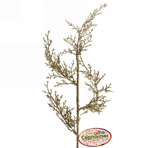 Ветка хвойная Морозный иней 50 см, Золото_6